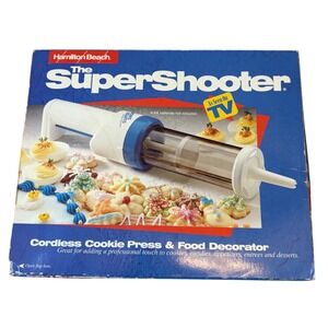 Vintage 1993 Hamilton Beach Super Shooter Cookie Press Food Decorator Complete